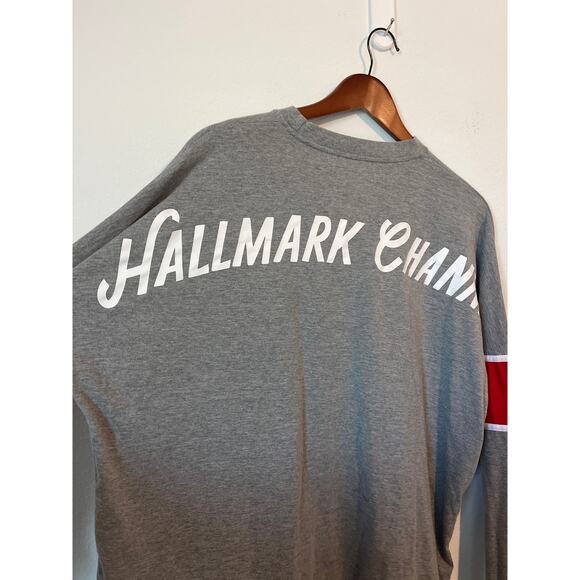 HALLMARK Gray Hallmark Channel Christmas Movies Long Sleeve TShirt Spirit Jersey - Picture 5 of 5